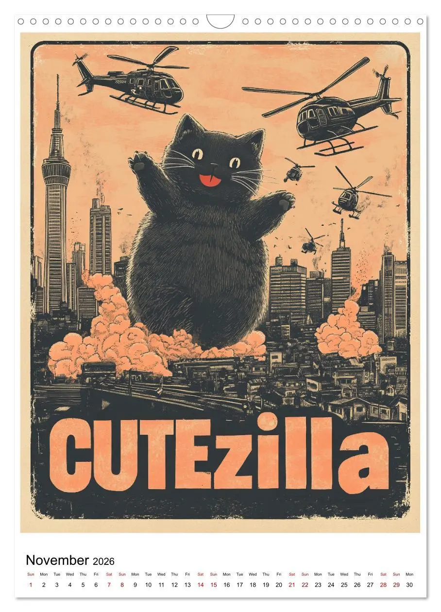 Bild: 9783457266984 | If Movies where full of Cats (Wall Calendar 2026 DIN A3 portrait),...