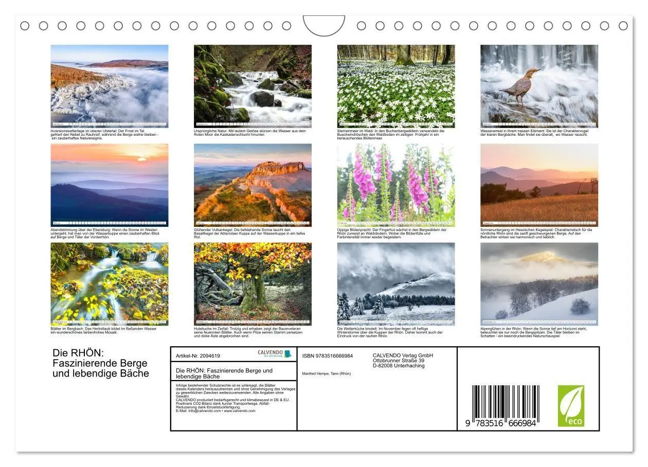 Bild: 9783516666984 | Die RHÖN: Faszinierende Berge und lebendige Bäche (Wandkalender...