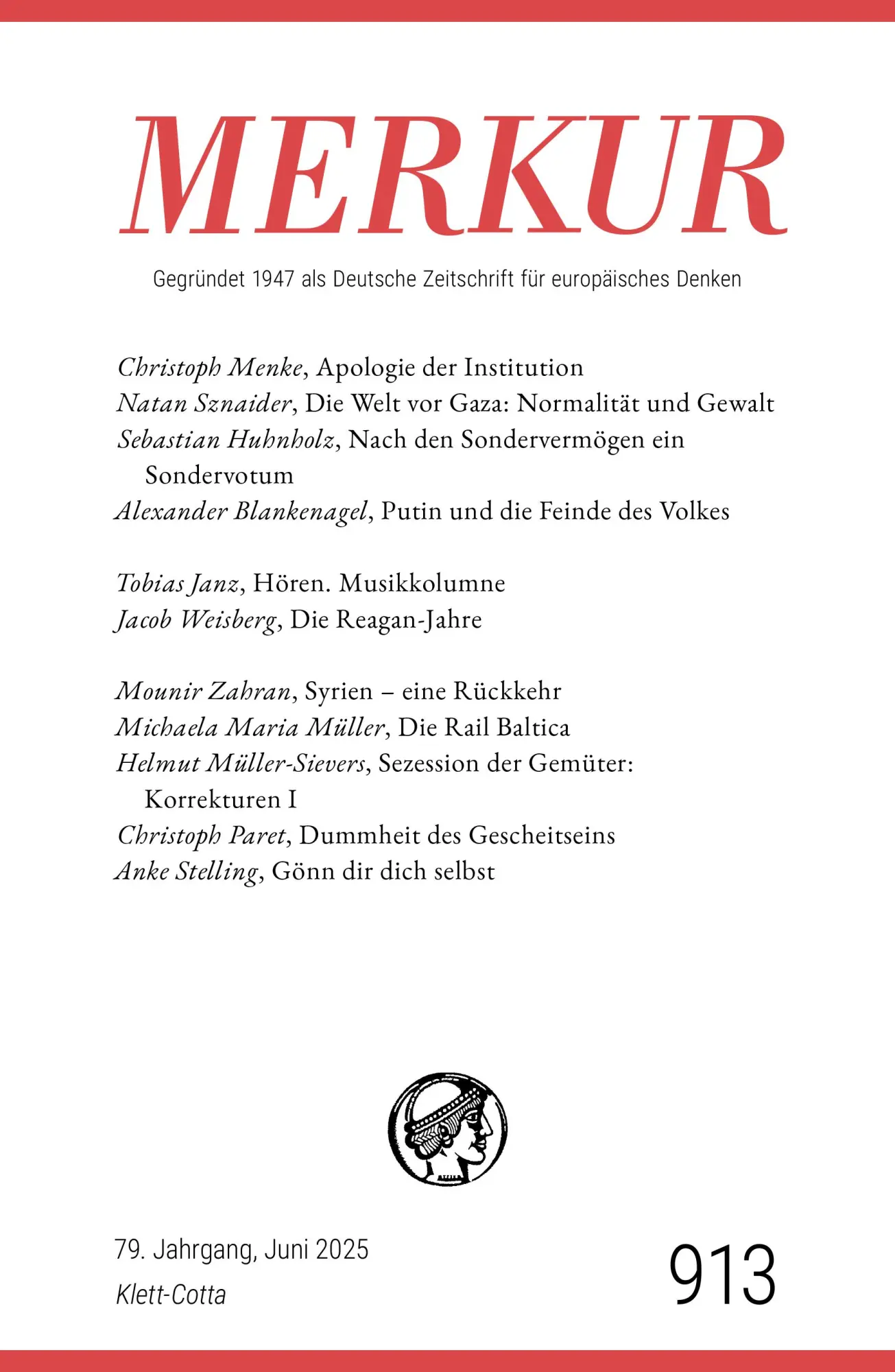 Cover: 9783608976984 | MERKUR 6/2025, Jg.79 | Nr. 913, Heft 06, Juni 2025 | Demand (u. a.)