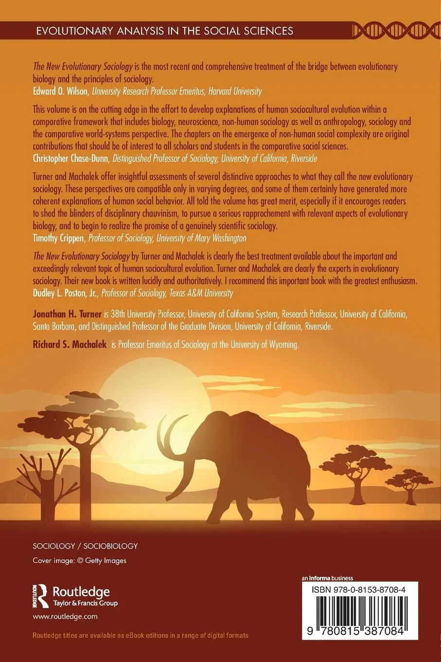 Rückseite: 9780815387084 | The New Evolutionary Sociology | Jonathan H. Turner (u. a.) | Buch