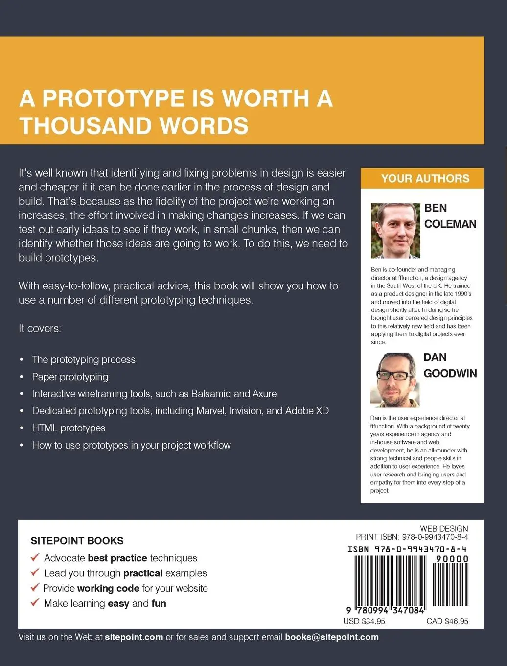 Rückseite: 9780994347084 | Designing Ux: Prototyping | Because Modern Design Is Never Static
