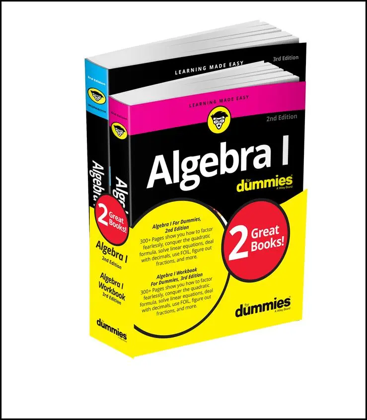 Cover: 9781119387084 | Algebra I For Dummies Book + Workbook Bundle | Mary Jane Sterling Cover: 9781119387084 | Algebra I For Dummies Book + Workbook Bundle | Mary Jane Sterling