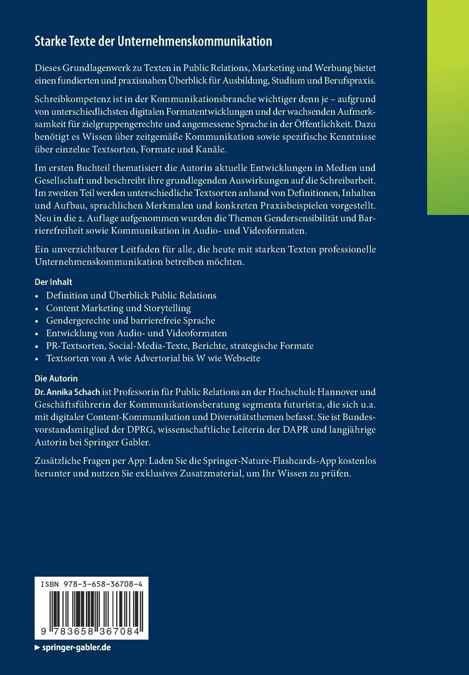 Rückseite: 9783658367084 | Starke Texte der Unternehmenskommunikation | Annika Schach | Bundle
