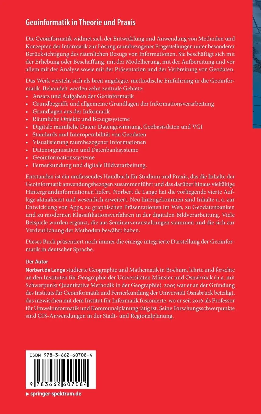 Rückseite: 9783662607084 | Geoinformatik in Theorie und Praxis | Norbert De Lange | Buch | xvi