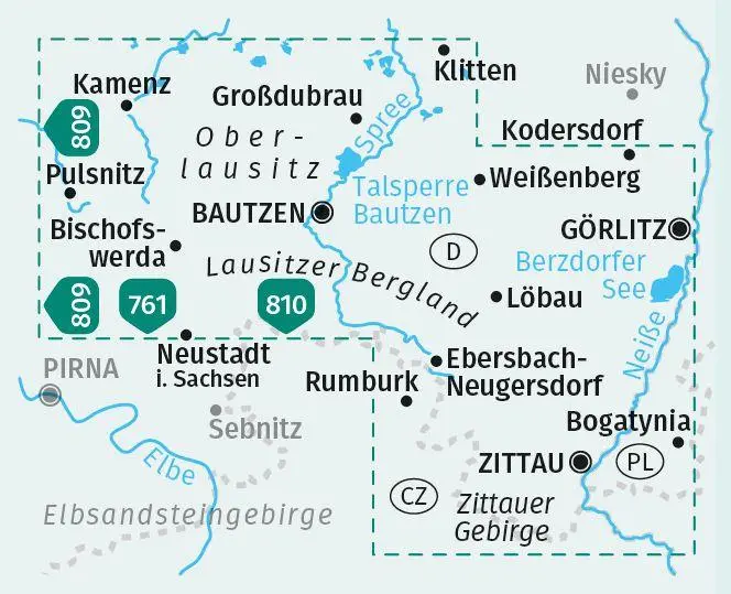 Bild: 9783991217084 | KOMPASS Wanderkarte 811 Oberlausitz, Zittauer Gebirge, Lausitzer...
