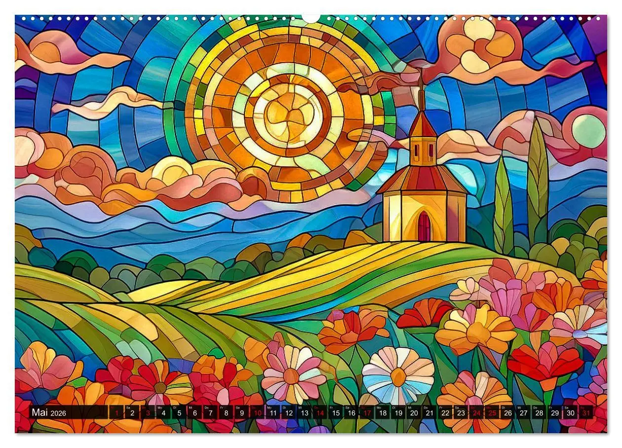 Bild: 9783457387184 | Der Jahreskreis auf Buntglasfenstern (Wandkalender 2026 DIN A2...
