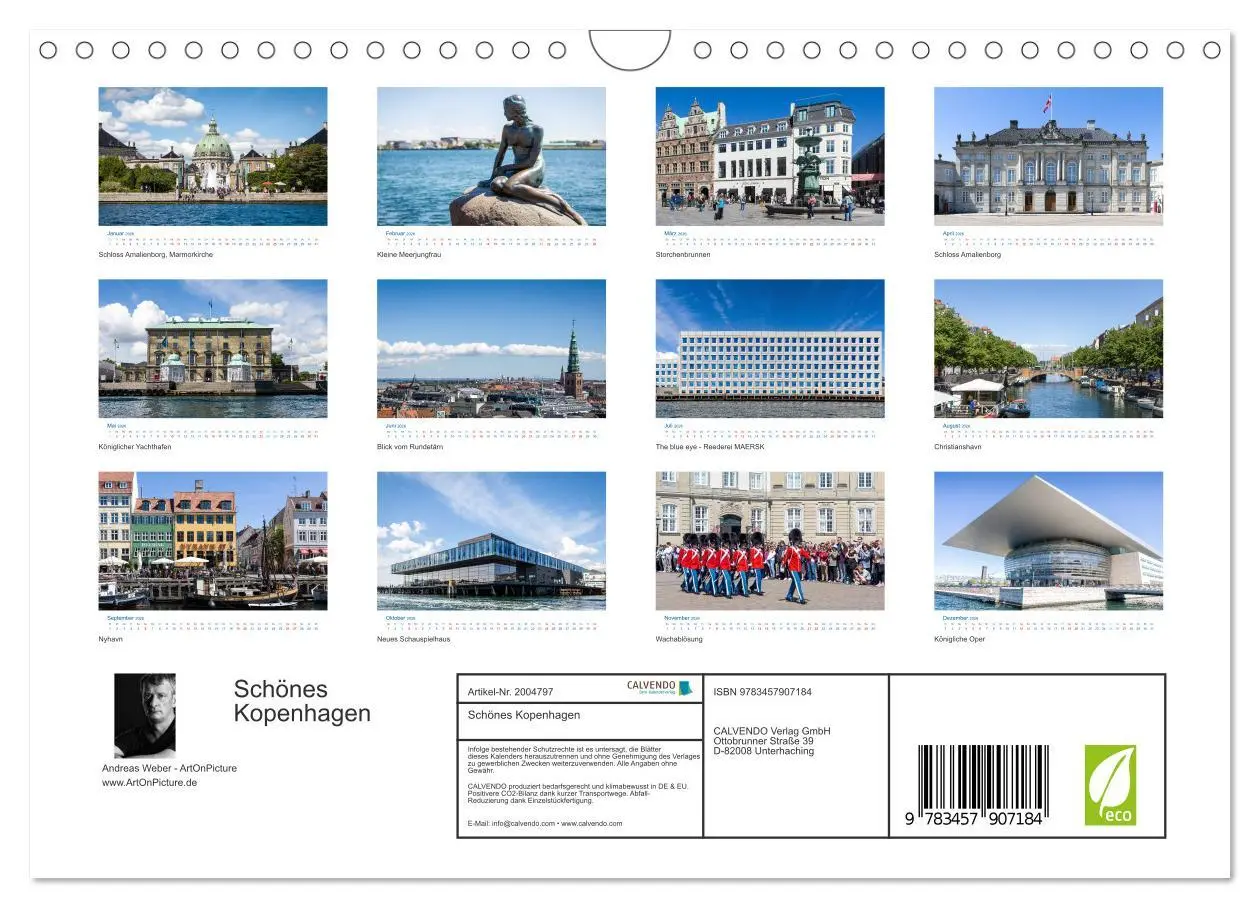 Bild: 9783457907184 | Schönes Kopenhagen (Wandkalender 2026 DIN A4 quer), CALVENDO...