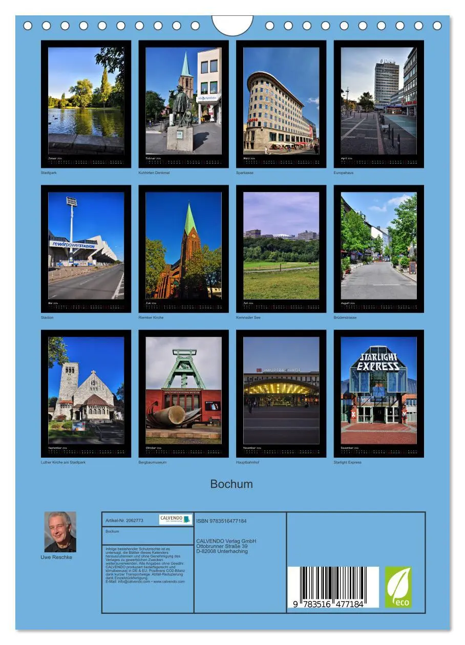 Bild: 9783516477184 | Bochum (Wandkalender 2026 DIN A4 hoch), CALVENDO Monatskalender | 2026