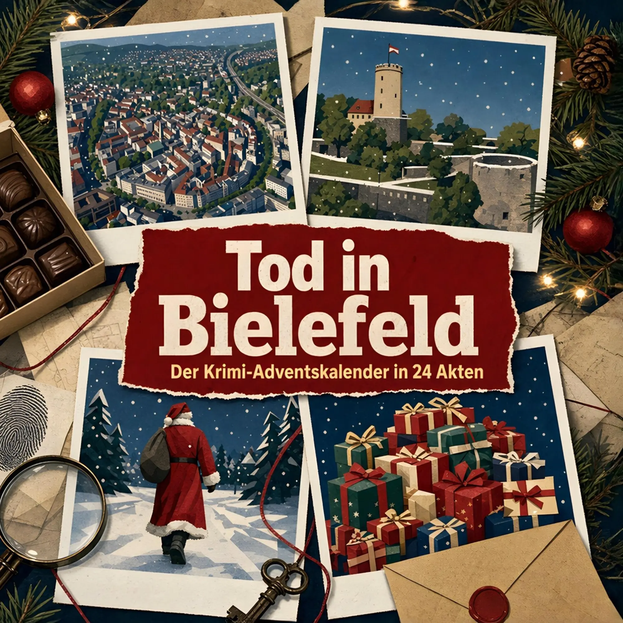 Cover: 9783696117184 | Tod in Bielefeld | Der Krimi-Adventskalender in 24 Akten | Schwarz