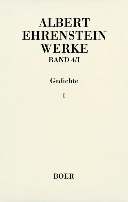 Cover: 9783892447184 | Werke IV: Gedichte | 2 Bde, Werke 4 | Albert Ehrenstein | Buch | 2003