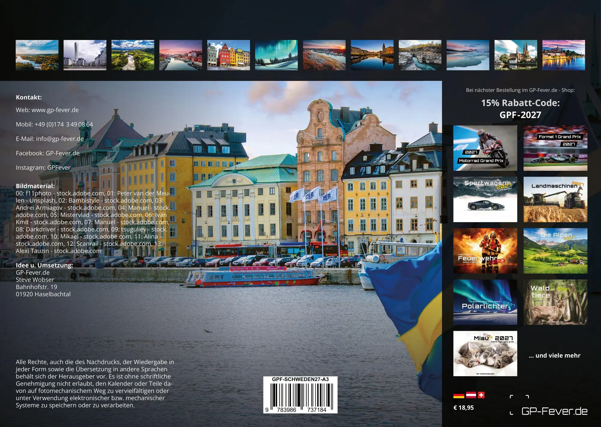 Bild: 9783986737184 | Schweden - Magie des Nordens - 2027 - Kalender DIN A3 | GP-Fever. de