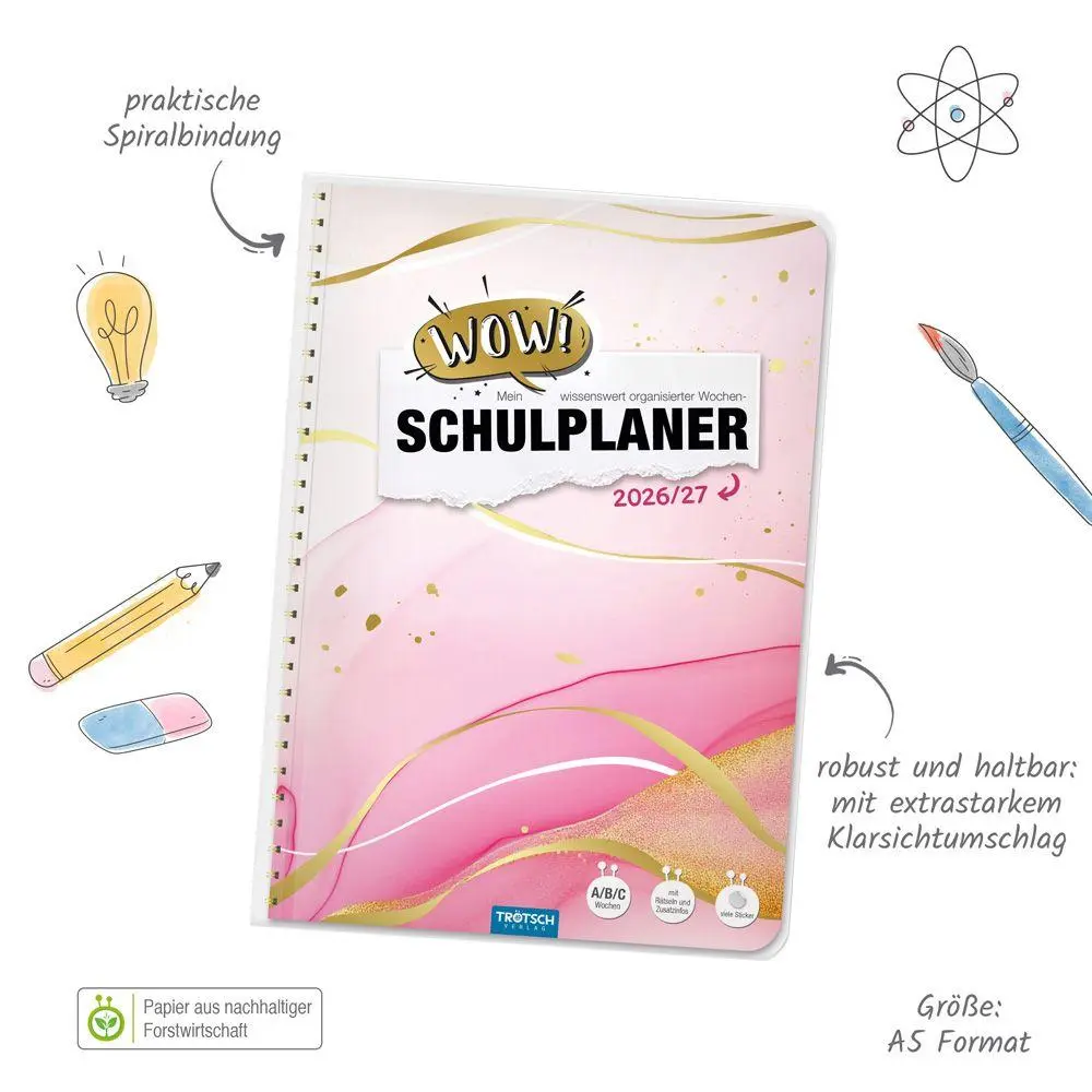Bild: 9783988027184 | TRÖTSCH - Schulplaner WOW Marble 26/27 | Trötsch Verlag GmbH &amp; Co. KG