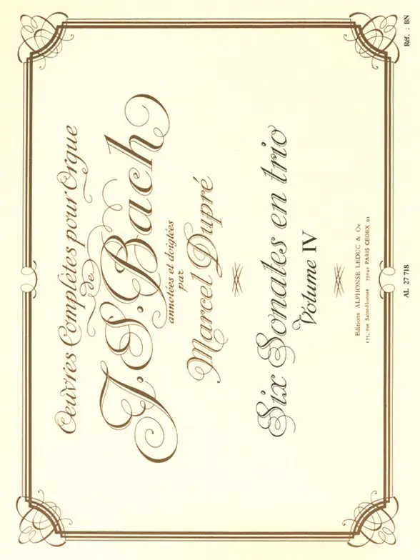 Cover: 9790046277184 | Oeuvres complètes pour orgue vol.4 6 sonates en trio | Bach | Buch