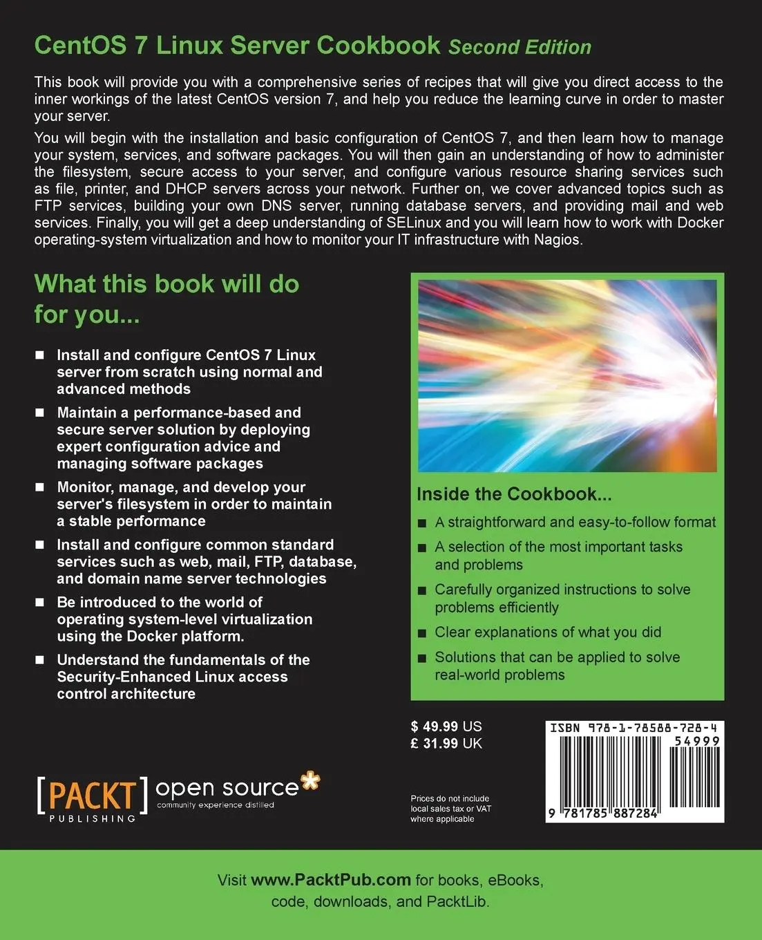 Rückseite: 9781785887284 | CentOS 7 Linux Server Cookbook - Second Edition | Oliver Pelz (u. a.)