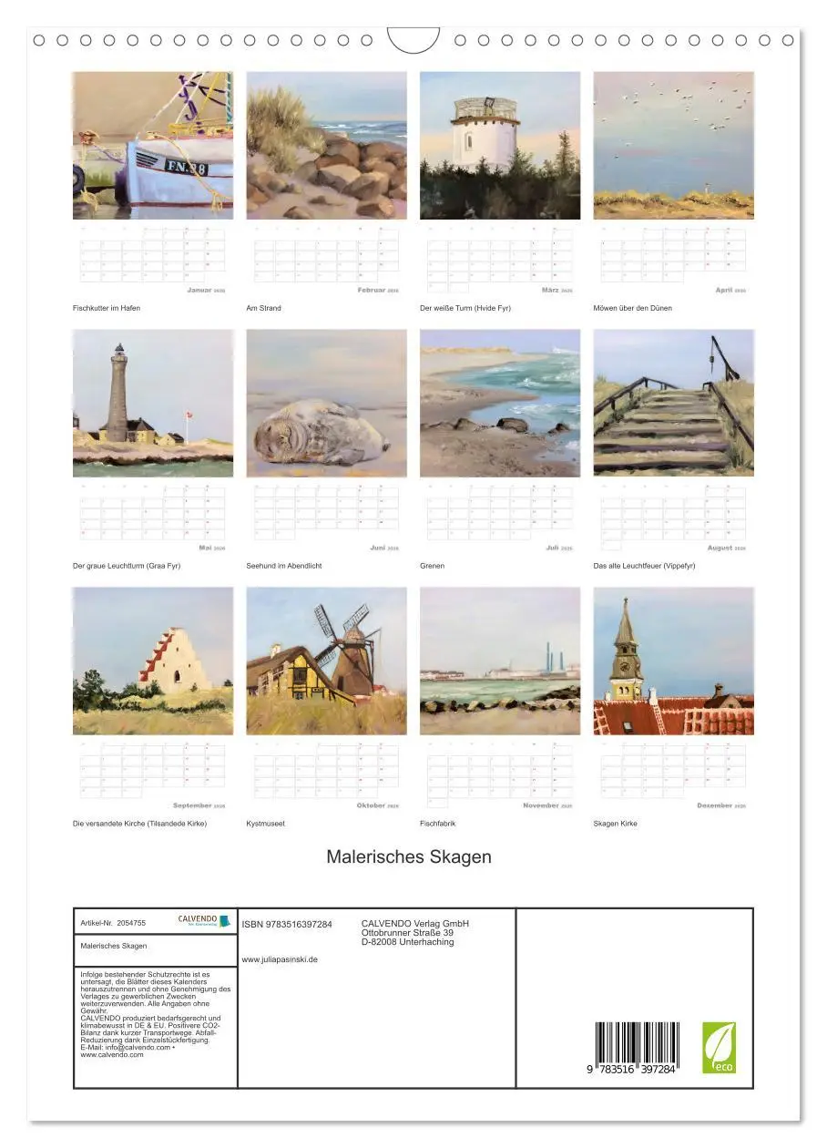 Bild: 9783516397284 | Malerisches Skagen (Wandkalender 2026 DIN A3 hoch), CALVENDO...