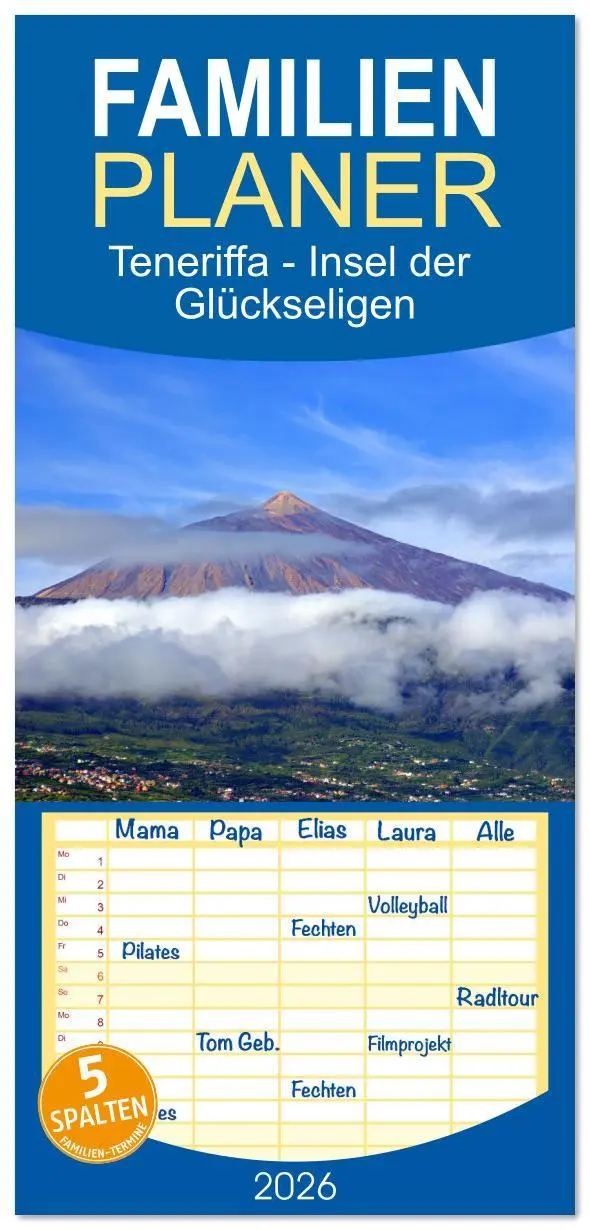 Cover: 9783516607284 | Familienplaner 2026 - Teneriffa - Insel der Glückseligen mit 5...