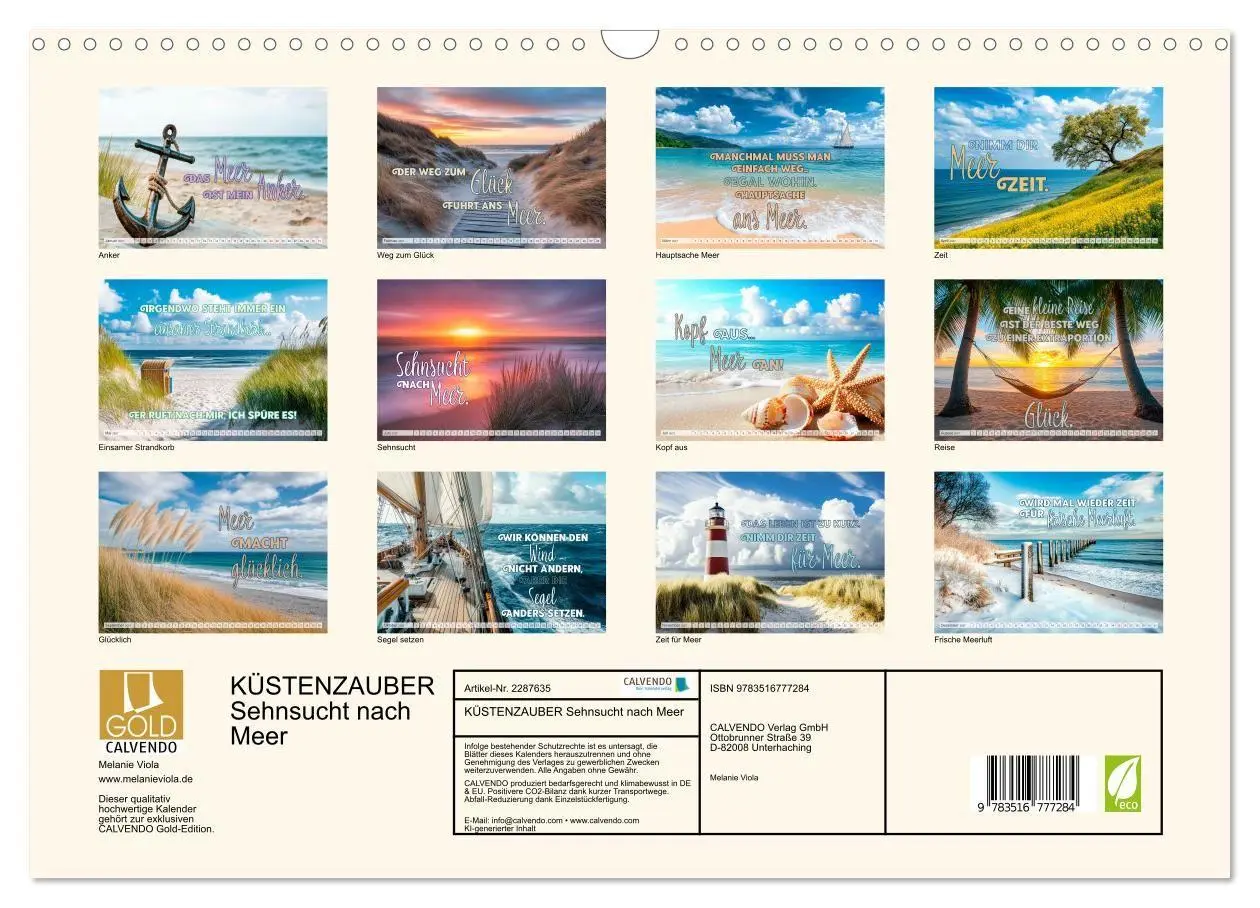 Bild: 9783516777284 | KÜSTENZAUBER Sehnsucht nach Meer (Wandkalender 2027 DIN A3 quer),...