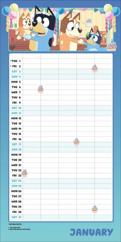 Bild: 9783840197284 | Bluey Familienplaner Broschurkalender 2026 | Kalender | 28 S. | 2026