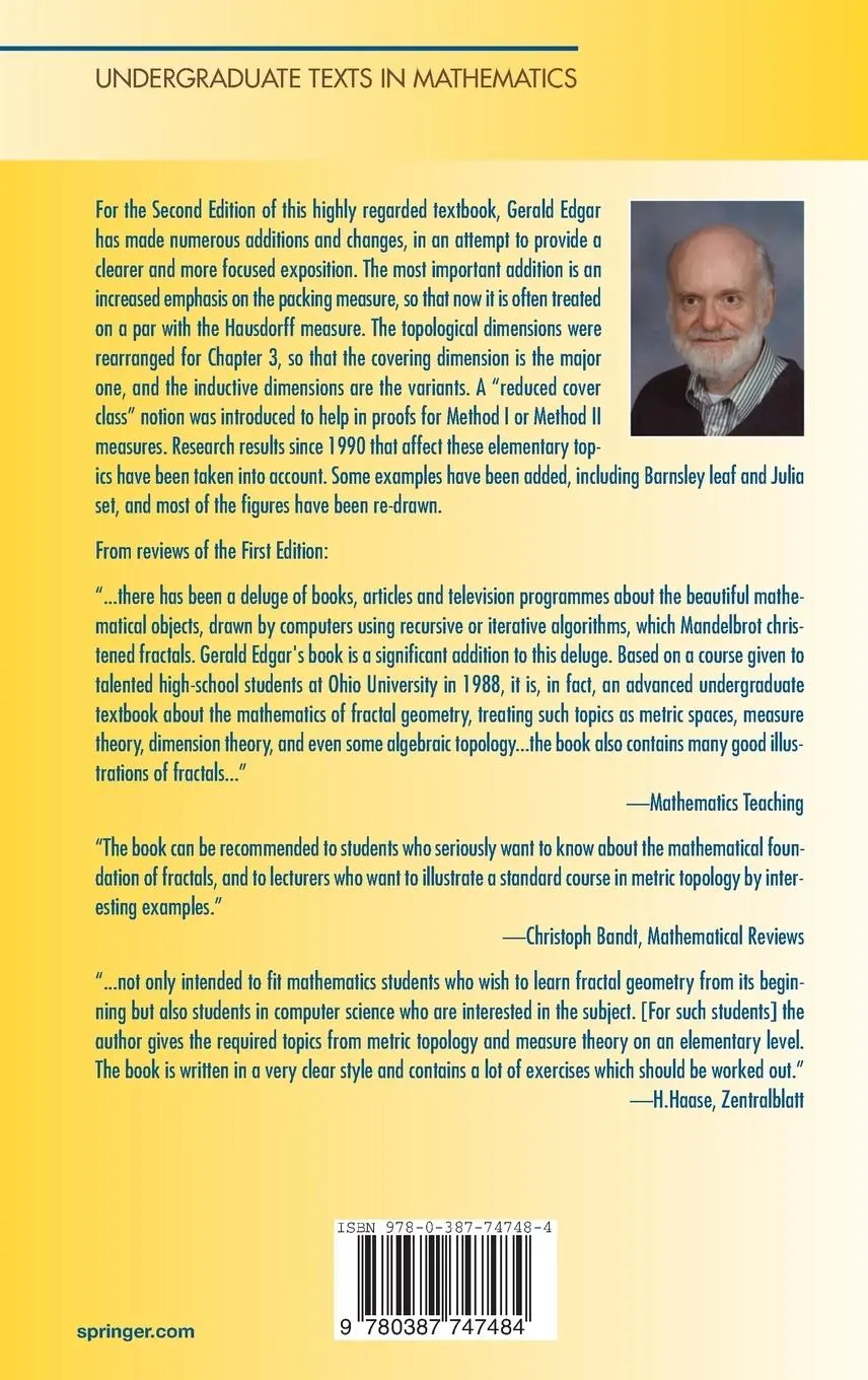 Rückseite: 9780387747484 | Measure, Topology, and Fractal Geometry | Gerald Edgar | Buch | xvi