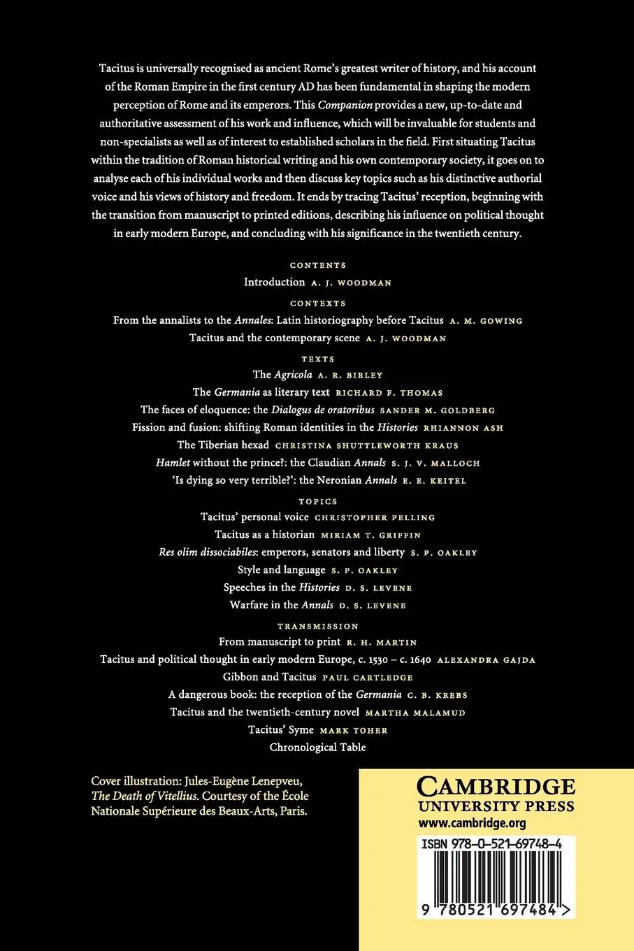 Rückseite: 9780521697484 | The Cambridge Companion to Tacitus | A. J. Woodman | Taschenbuch