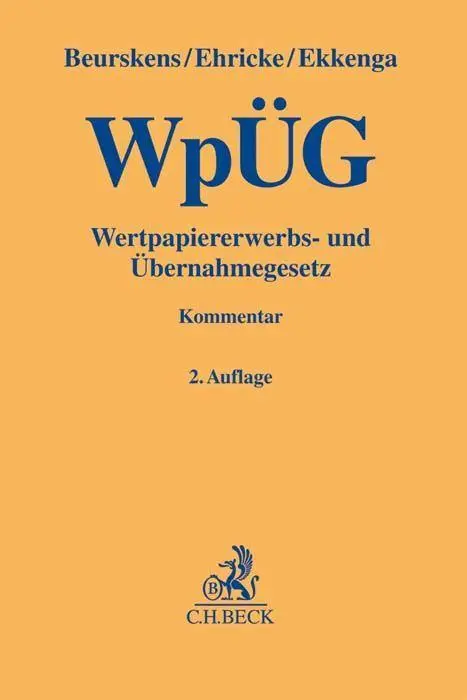 Wertpapiererwerbs- und Übernahmegesetz. WpÜG
