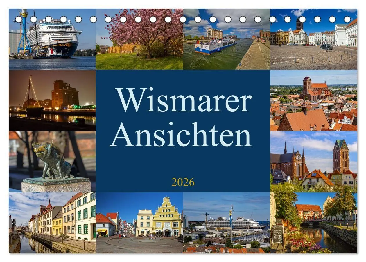 Cover: 9783516067484 | Wismarer Ansichten 2026 (Tischkalender 2026 DIN A5 quer), CALVENDO...