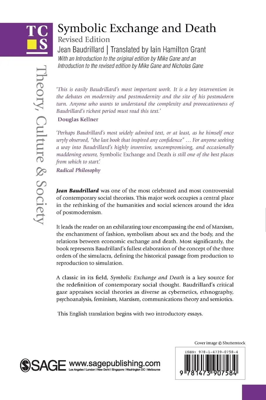 Rückseite: 9781473907584 | Symbolic Exchange and Death | Jean Baudrillard | Taschenbuch | 2016