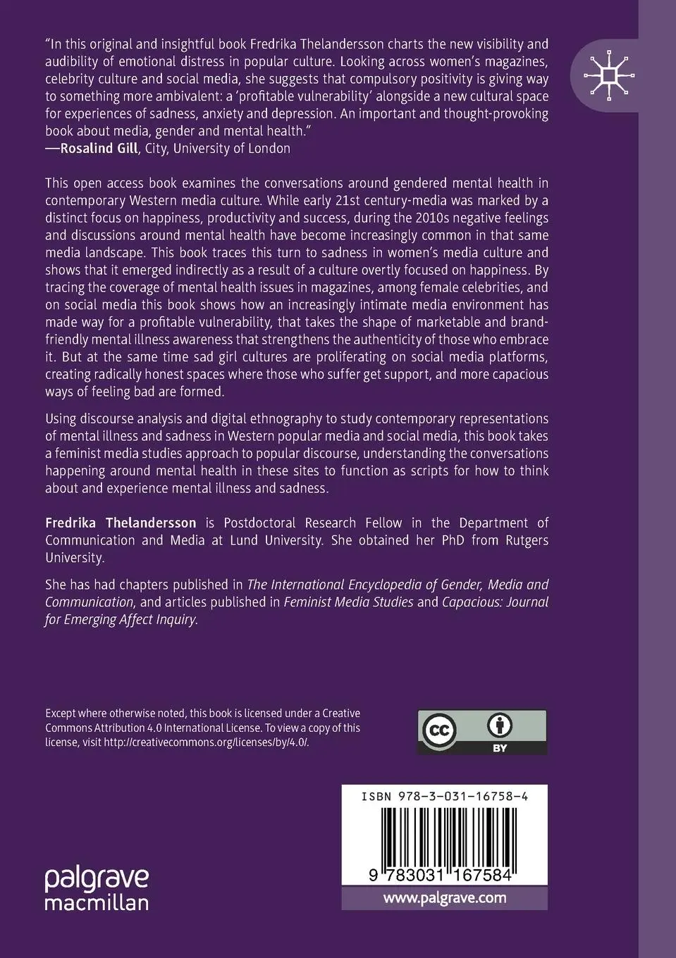 Rückseite: 9783031167584 | 21st Century Media and Female Mental Health | Fredrika Thelandersson