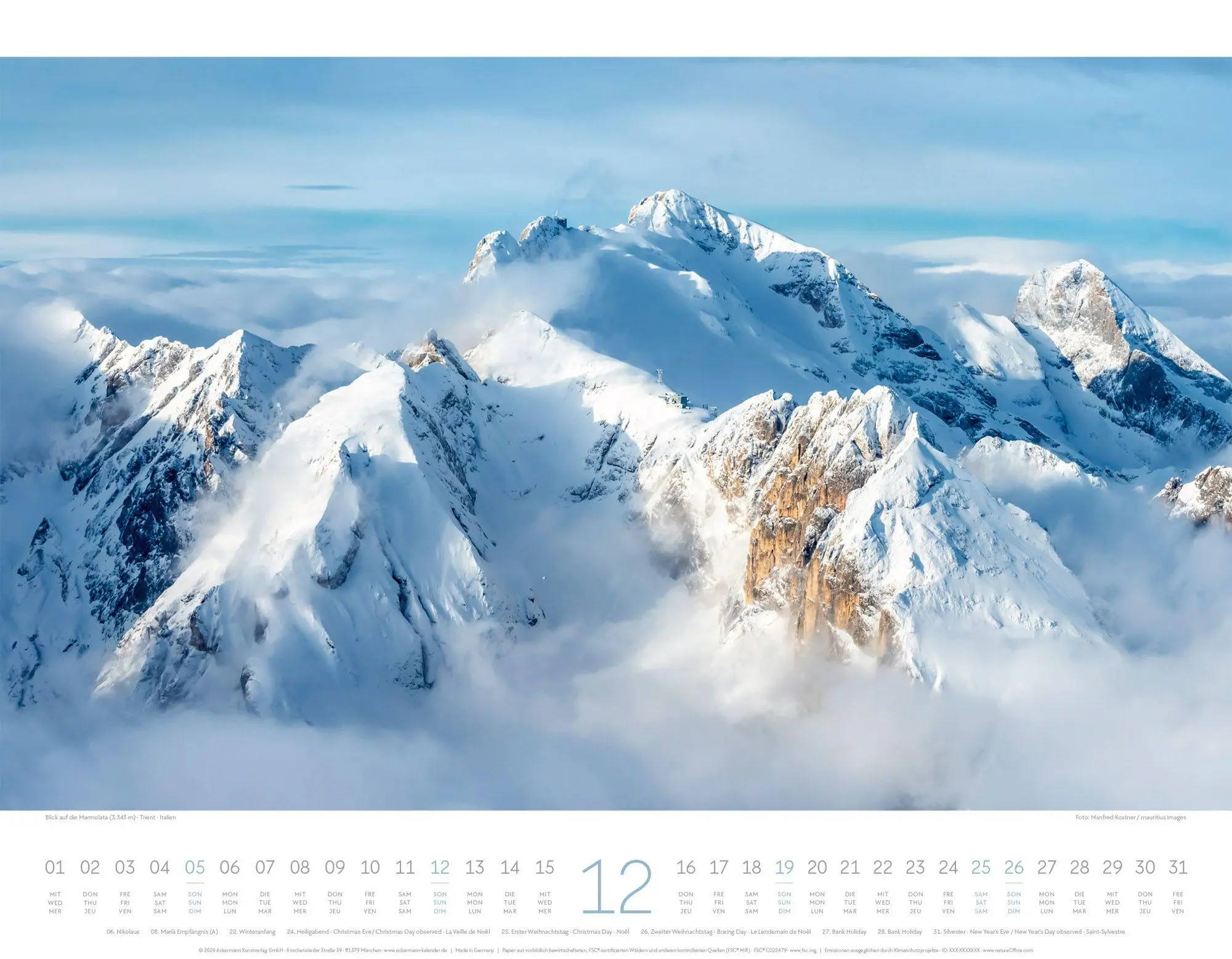 Bild: 9783838427584 | Bergwelt Dolomiten Kalender 2027 | Ackermann Kunstverlag GmbH | 14 S.