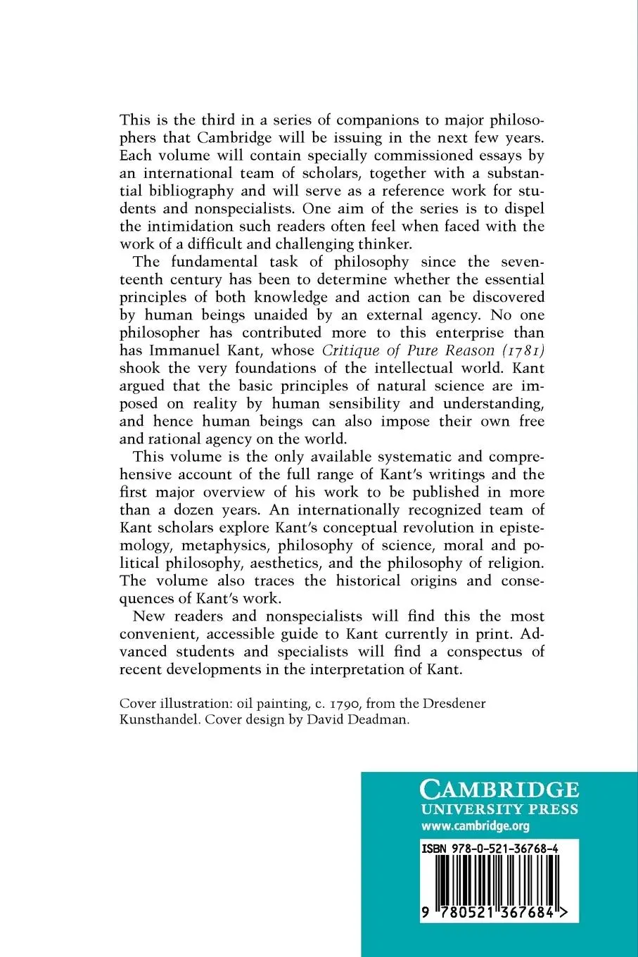 Rückseite: 9780521367684 | The Cambridge Companion to Kant | Paul Guyer | Taschenbuch | Englisch