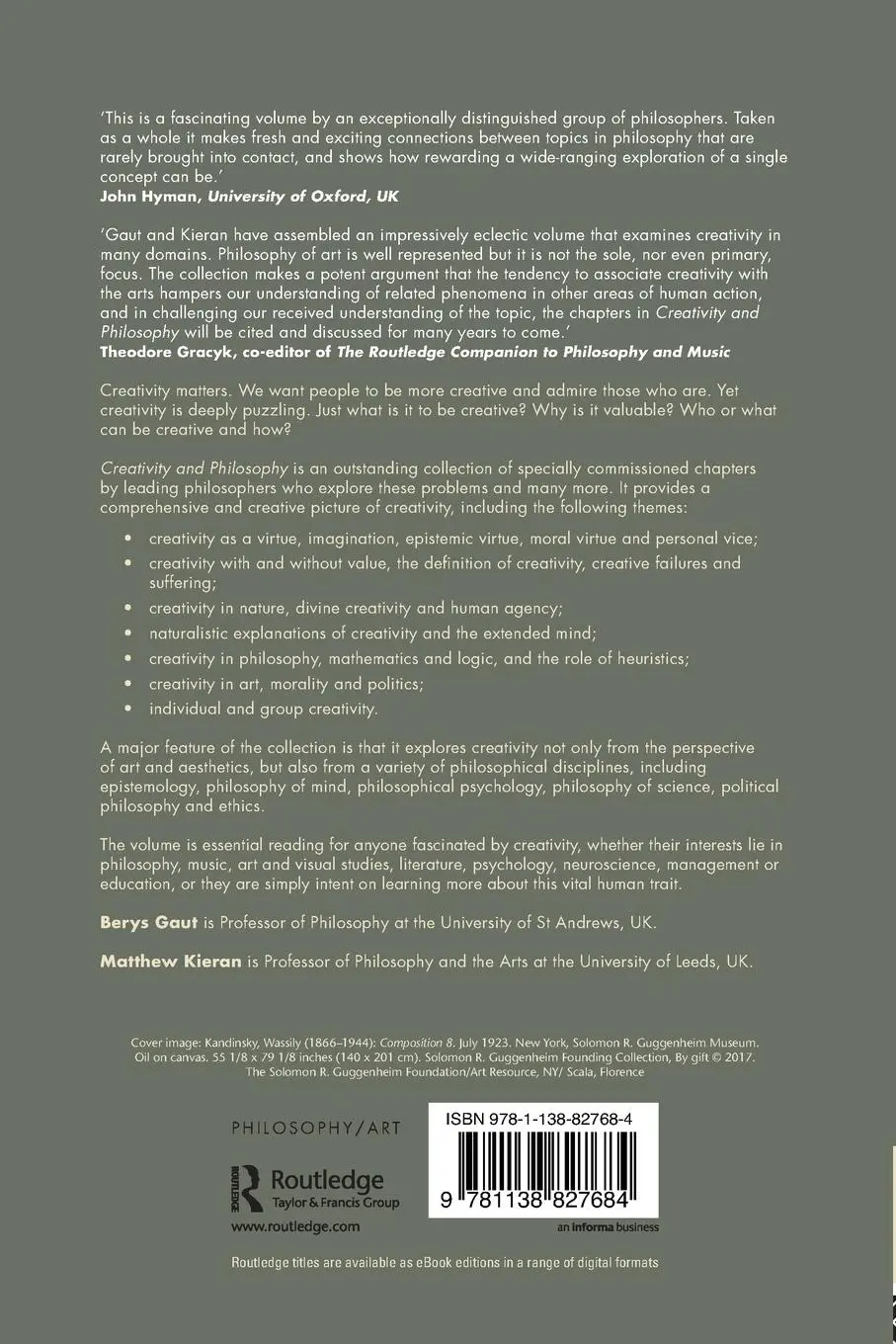 Rückseite: 9781138827684 | Creativity and Philosophy | Berys Gaut (u. a.) | Taschenbuch | 2018