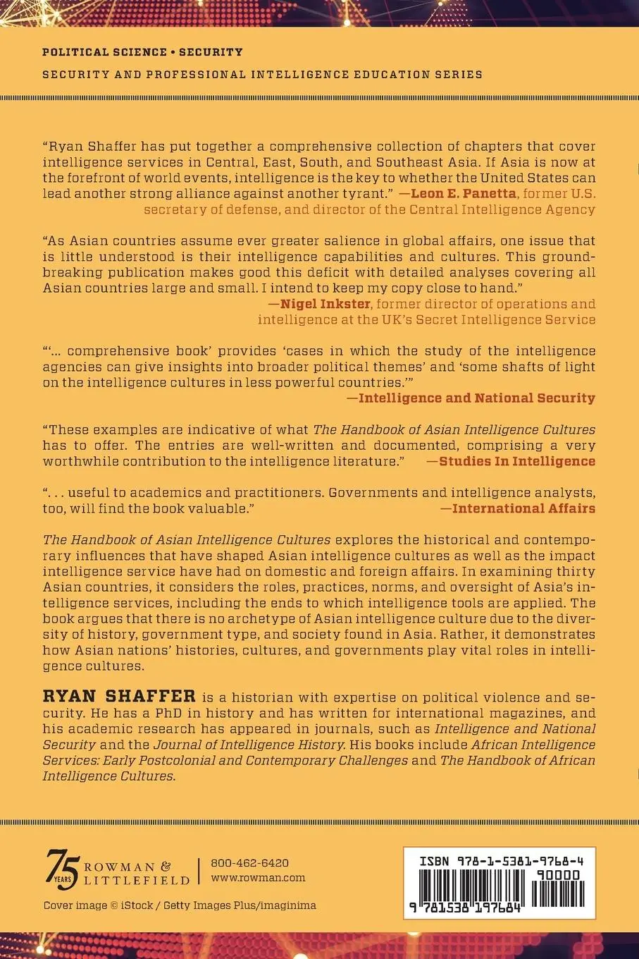 Rückseite: 9781538197684 | The Handbook of Asian Intelligence Cultures | Ryan Shaffer | Buch