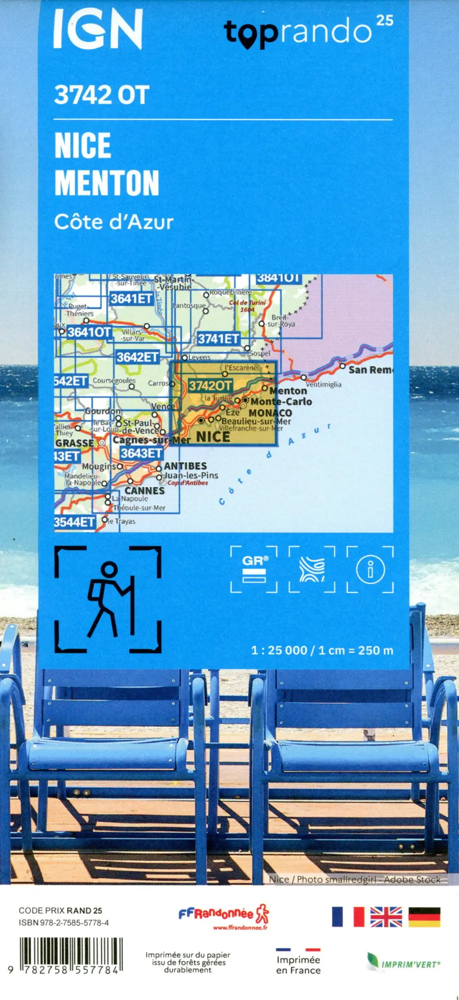 Bild: 9782758557784 | 3742OT Nice Menton Cote d'Azur | 1:25000 | (Land-)Karte | Französisch