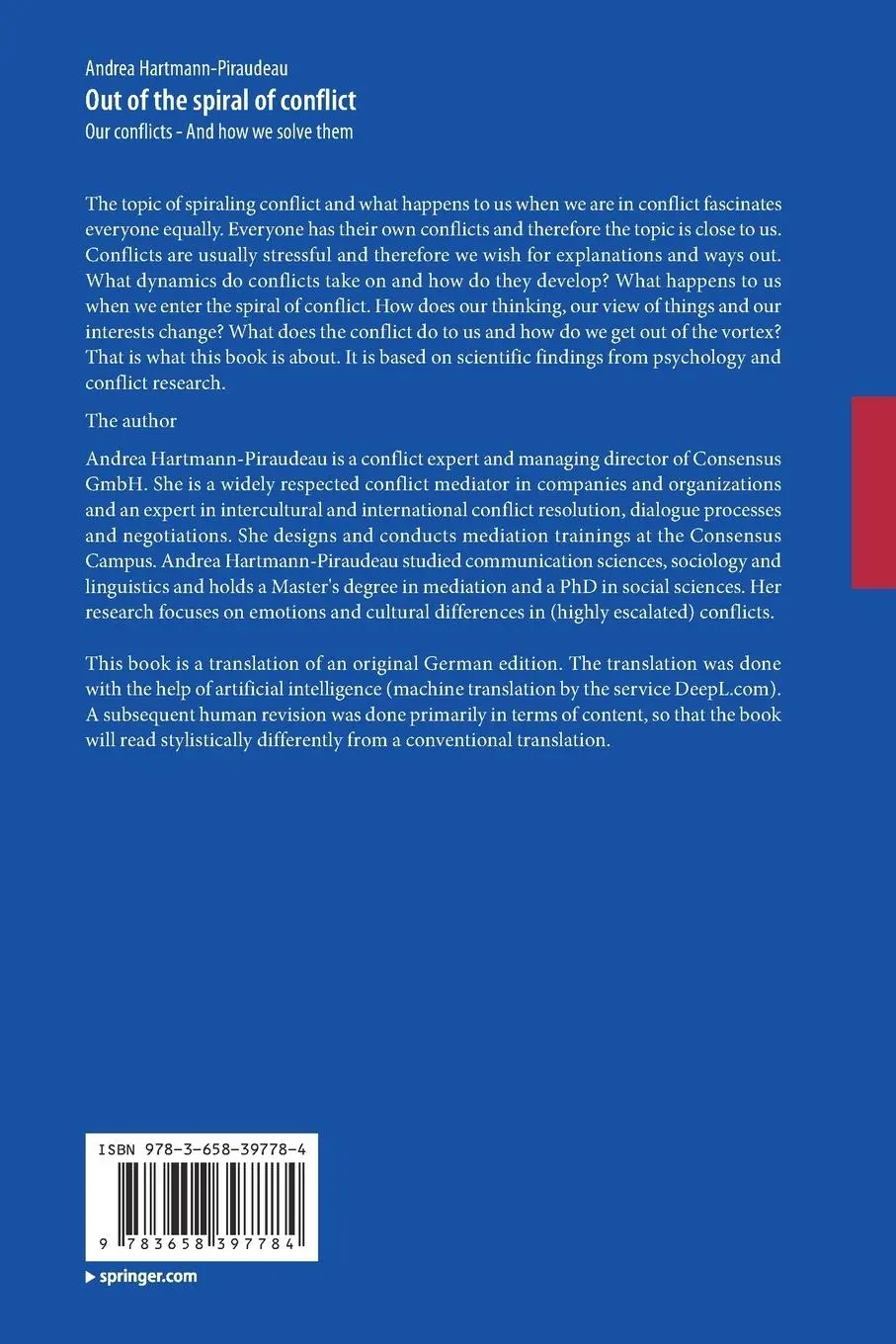 Rückseite: 9783658397784 | Out of the spiral of conflict | Our conflicts - And how we solve them