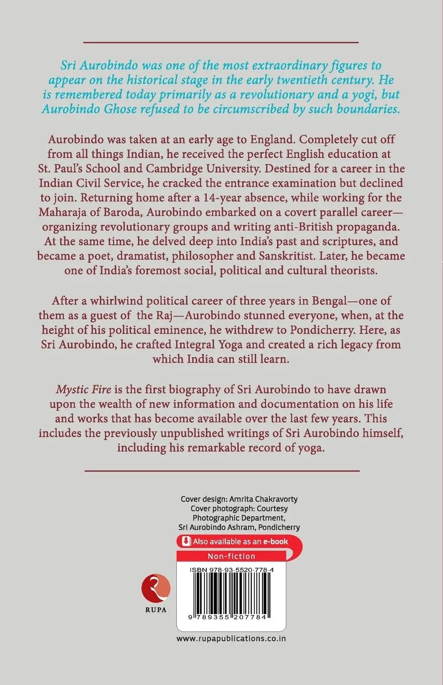 Rückseite: 9789355207784 | MYSTIC FIRE | The Life of Sri Aurobindo | Atulindra Nath Chaturvedi