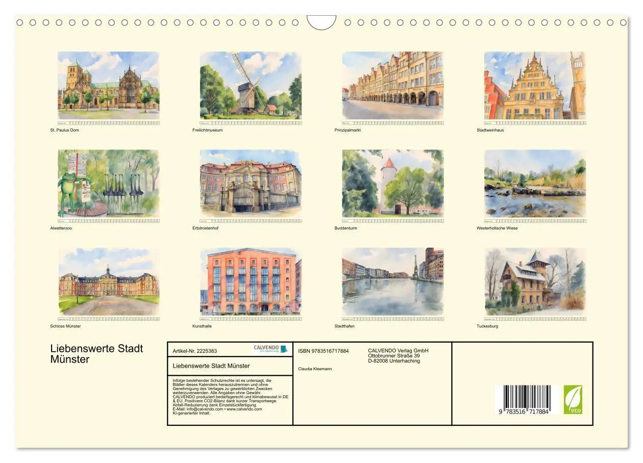 Bild: 9783516717884 | Liebenswerte Stadt Münster (Wandkalender 2026 DIN A3 quer),...