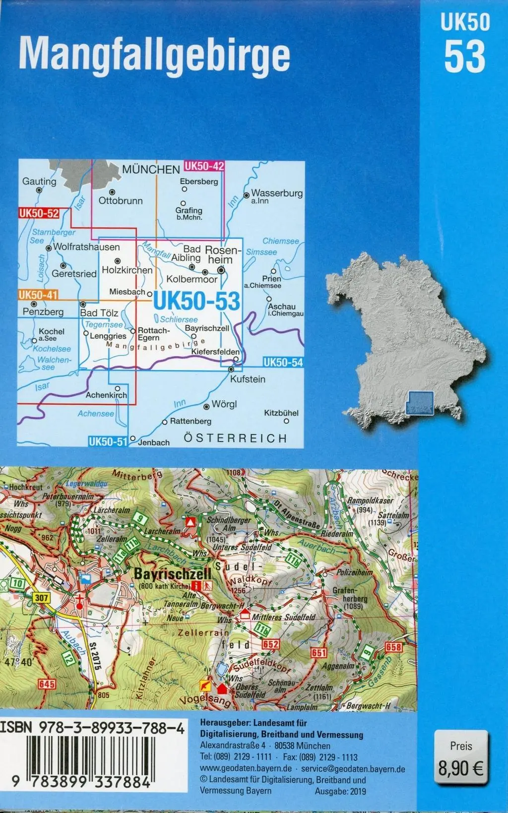 Bild: 9783899337884 | Mangfallgebirge 1 : 50 000 (UK50-53) | (Land-)Karte | Deutsch | 2019