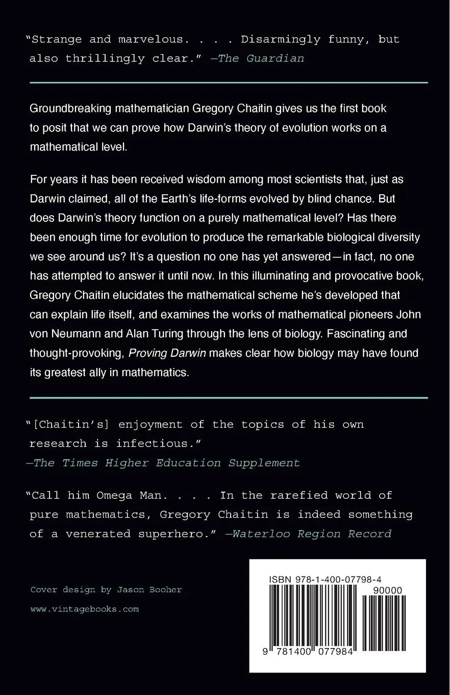 Rückseite: 9781400077984 | Proving Darwin | Making Biology Mathematical | Gregory Chaitin | Buch