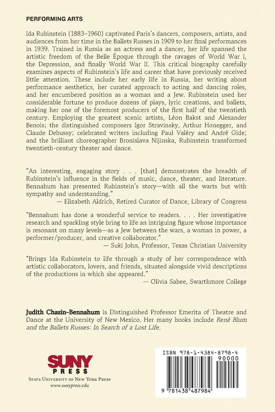 Rückseite: 9781438487984 | Ida Rubinstein | Revolutionary Dancer, Actress, and Impresario | Buch