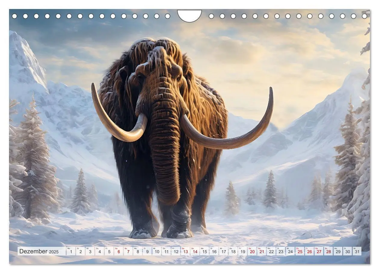 Bild: 9783383817984 | Im urzeitlichen Reich des Mammuts (Wandkalender 2025 DIN A4 quer),...