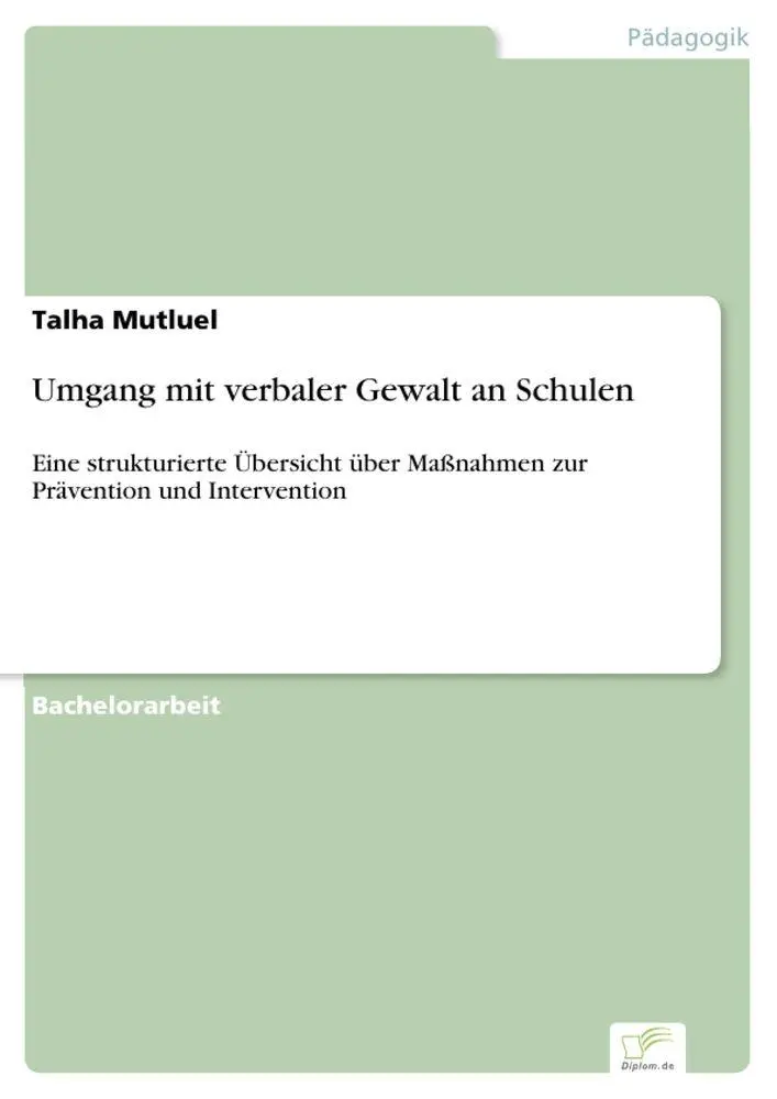 Cover: 9783956367984 | Umgang mit verbaler Gewalt an Schulen | Talha Mutluel | Taschenbuch