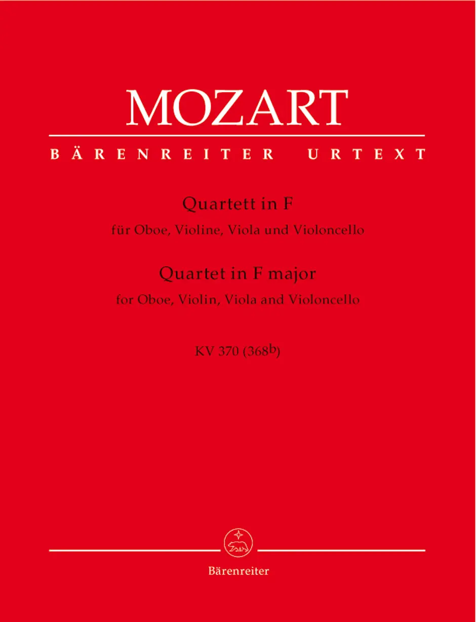 Cover: 9790006457984 | Oboe Quartet in F | for Oboe, Violin, Viola and Violoncello | Mozart