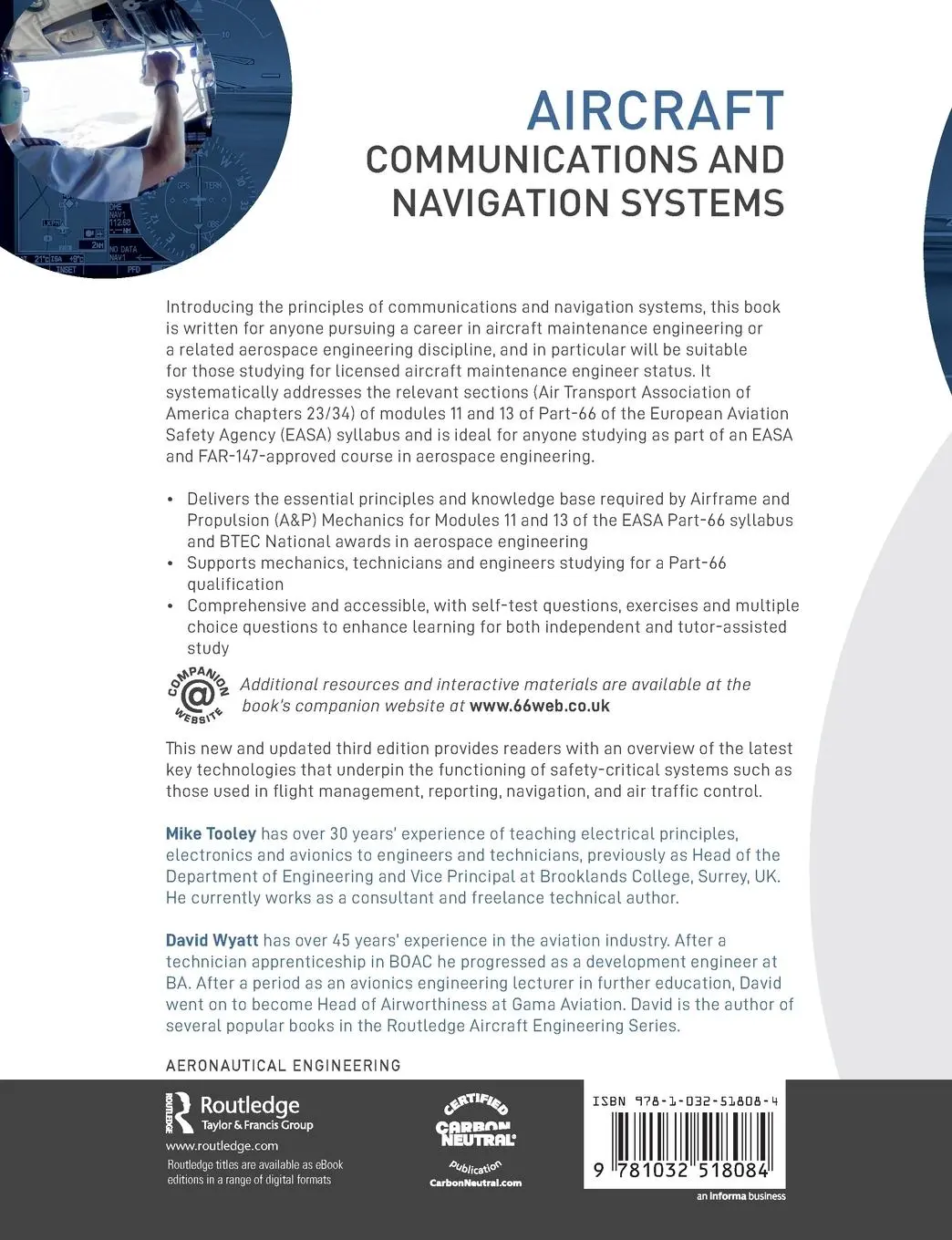 Rückseite: 9781032518084 | Aircraft Communications and Navigation Systems | Mike Tooley (u. a.)