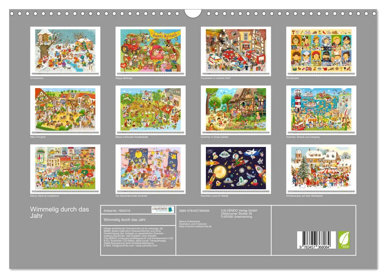 Bild: 9783457368084 | Wimmelig durch das Jahr (Wandkalender 2026 DIN A3 quer), CALVENDO...