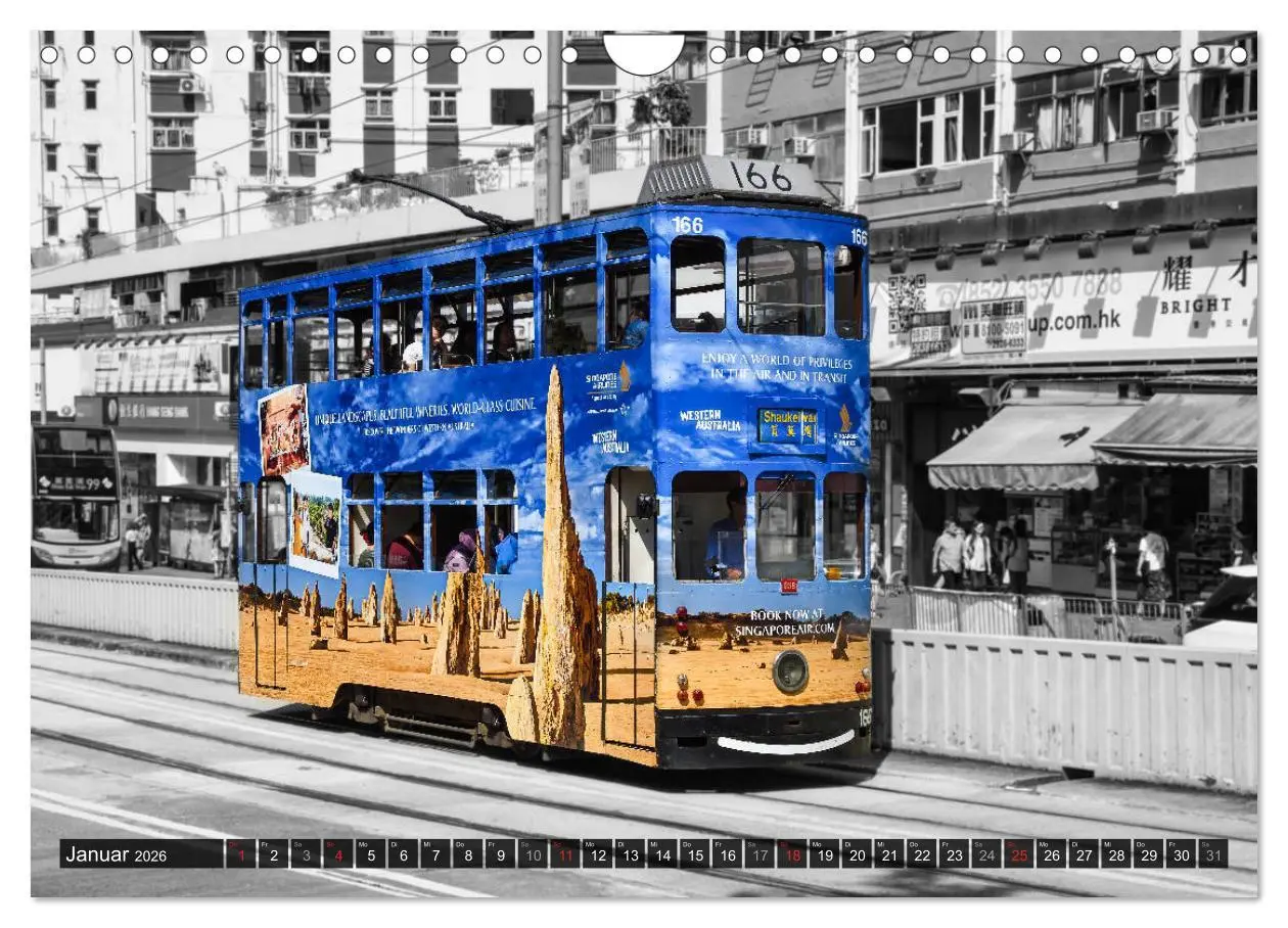 Bild: 9783457748084 | Ding Ding - Hong Kong's Tramways (Wandkalender 2026 DIN A4 quer),...
