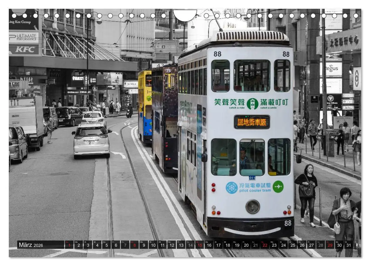 Bild: 9783457748084 | Ding Ding - Hong Kong's Tramways (Wandkalender 2026 DIN A4 quer),...