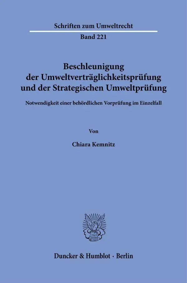 Beschleunigung der Umweltverträglichkeitsprüfung und der Strategischen Umweltprüfung
