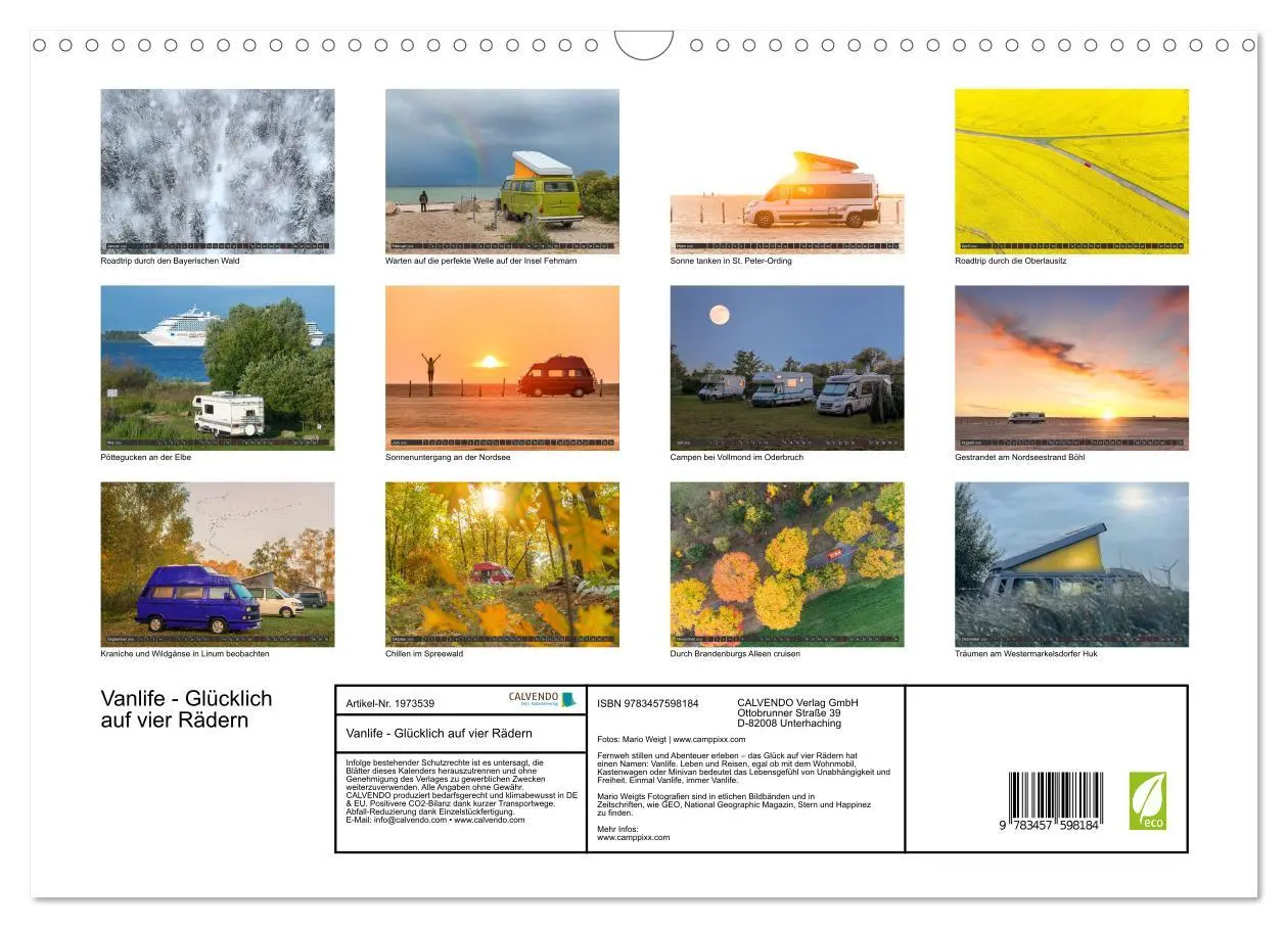 Bild: 9783457598184 | Vanlife - Glücklich auf vier Rädern (Wandkalender 2026 DIN A3...