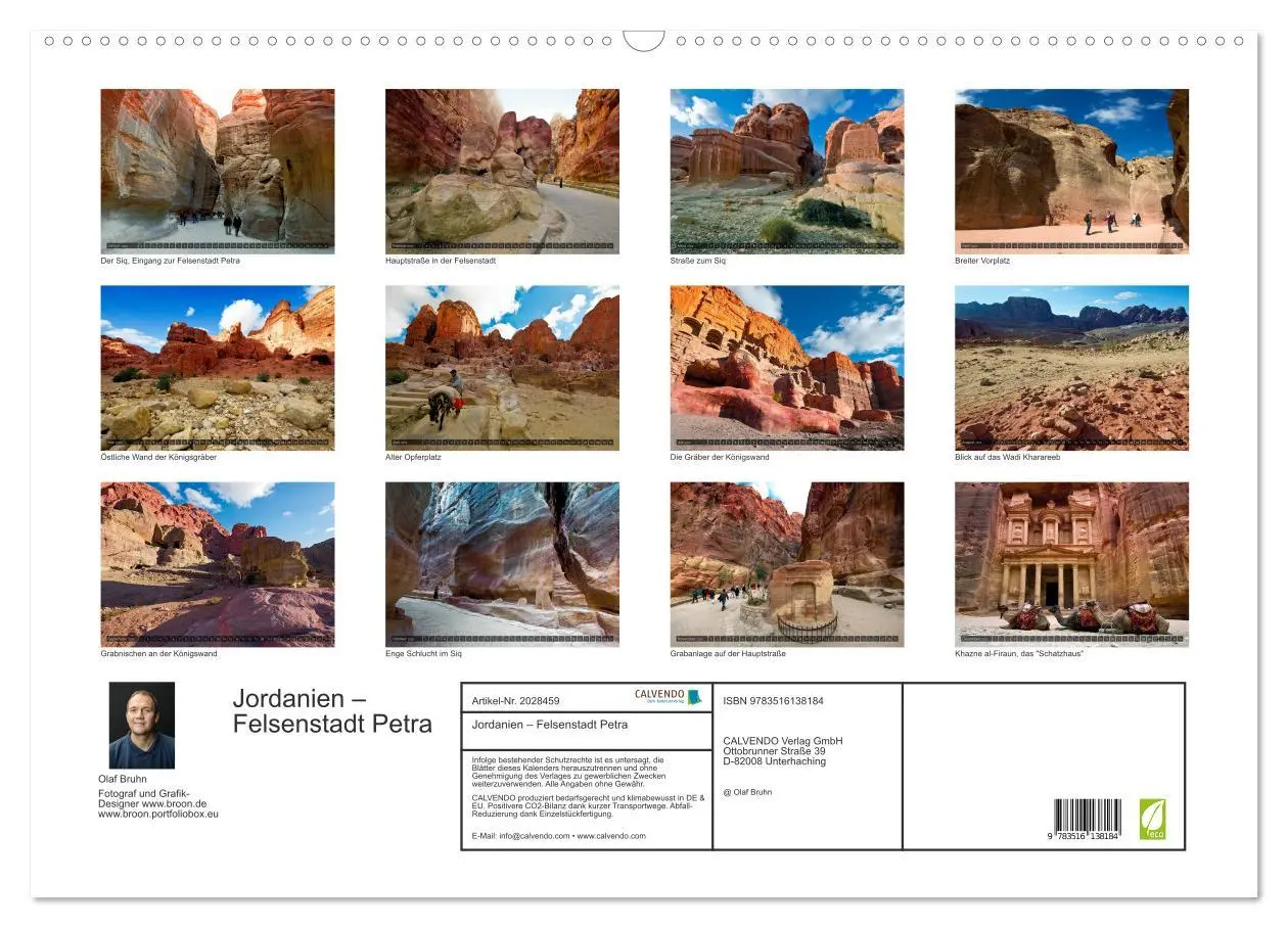 Bild: 9783516138184 | Jordanien - Felsenstadt Petra (Wandkalender 2026 DIN A2 quer),...