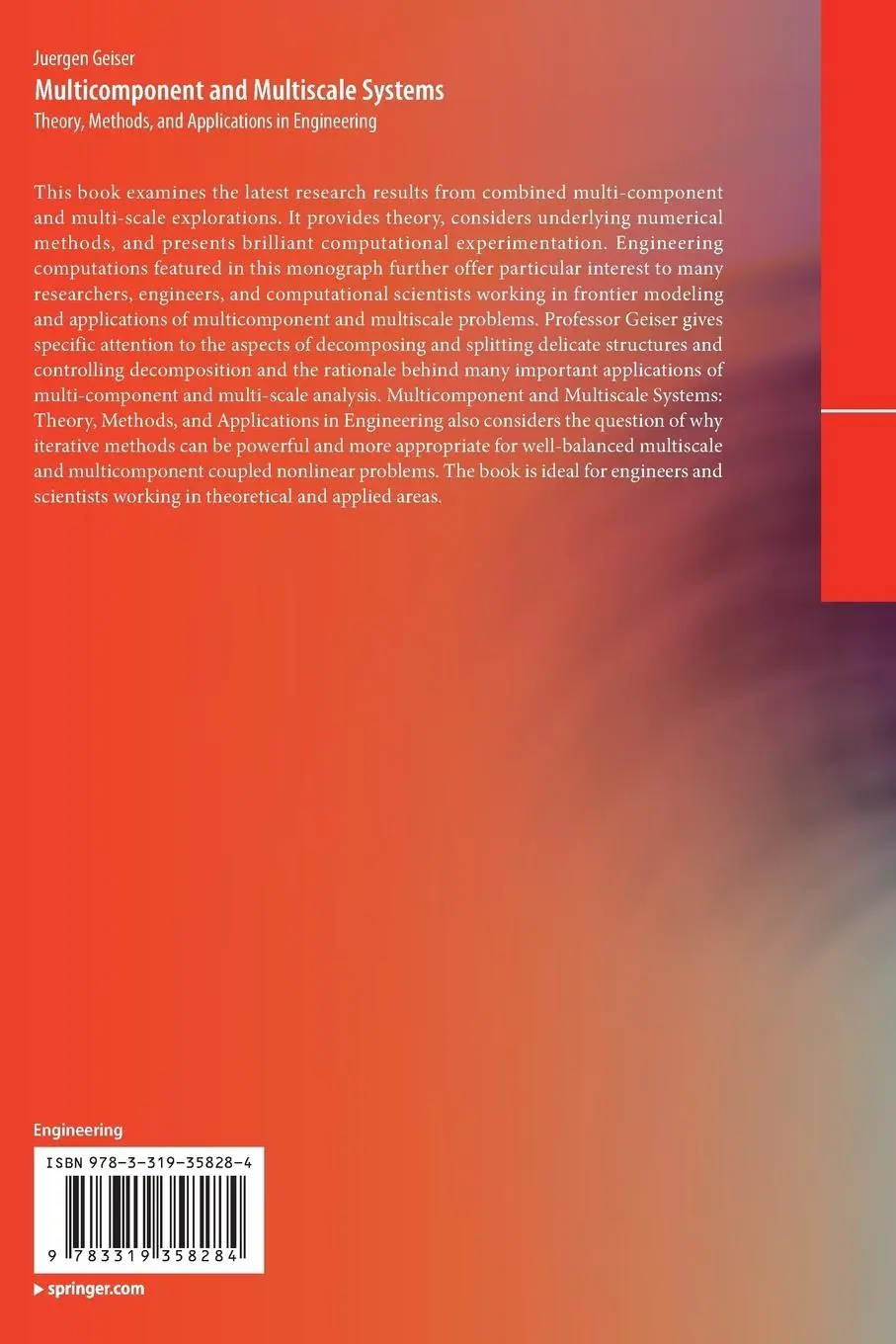 Rückseite: 9783319358284 | Multicomponent and Multiscale Systems | Juergen Geiser | Taschenbuch